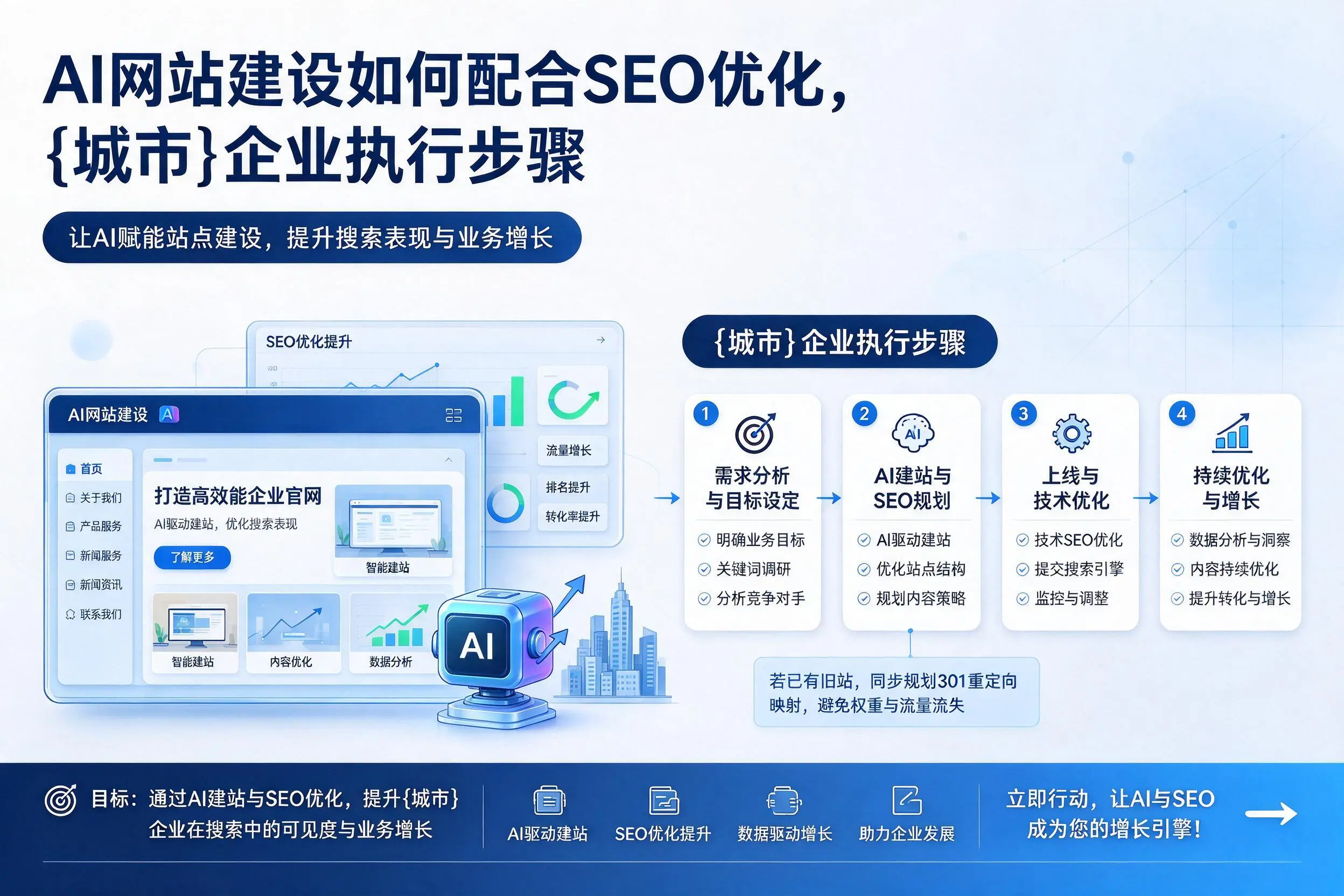 AI网站建设如何配合SEO优化，临汾企业执行步骤