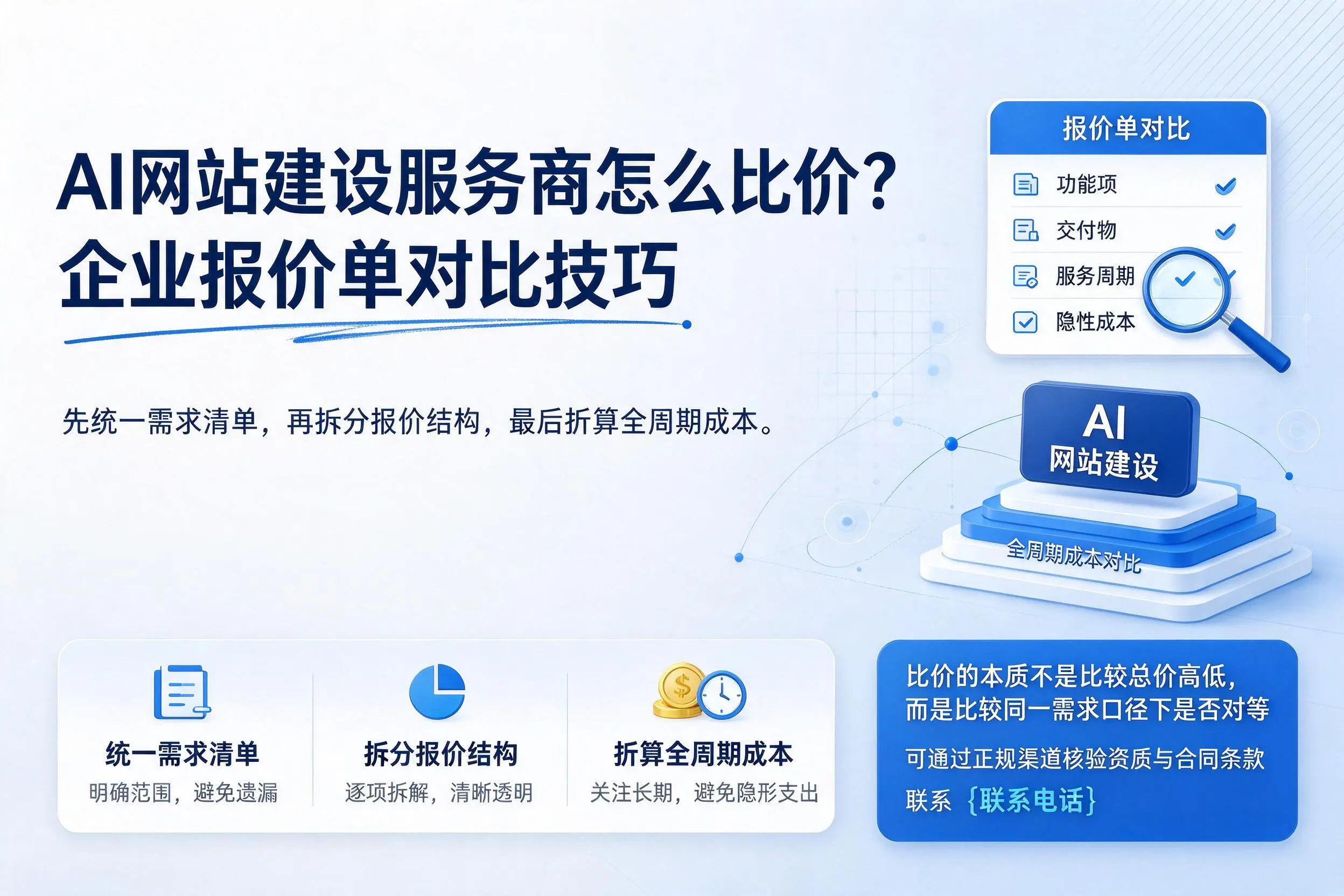 AI网站建设服务商怎么比价?临汾企业报价单对比技巧