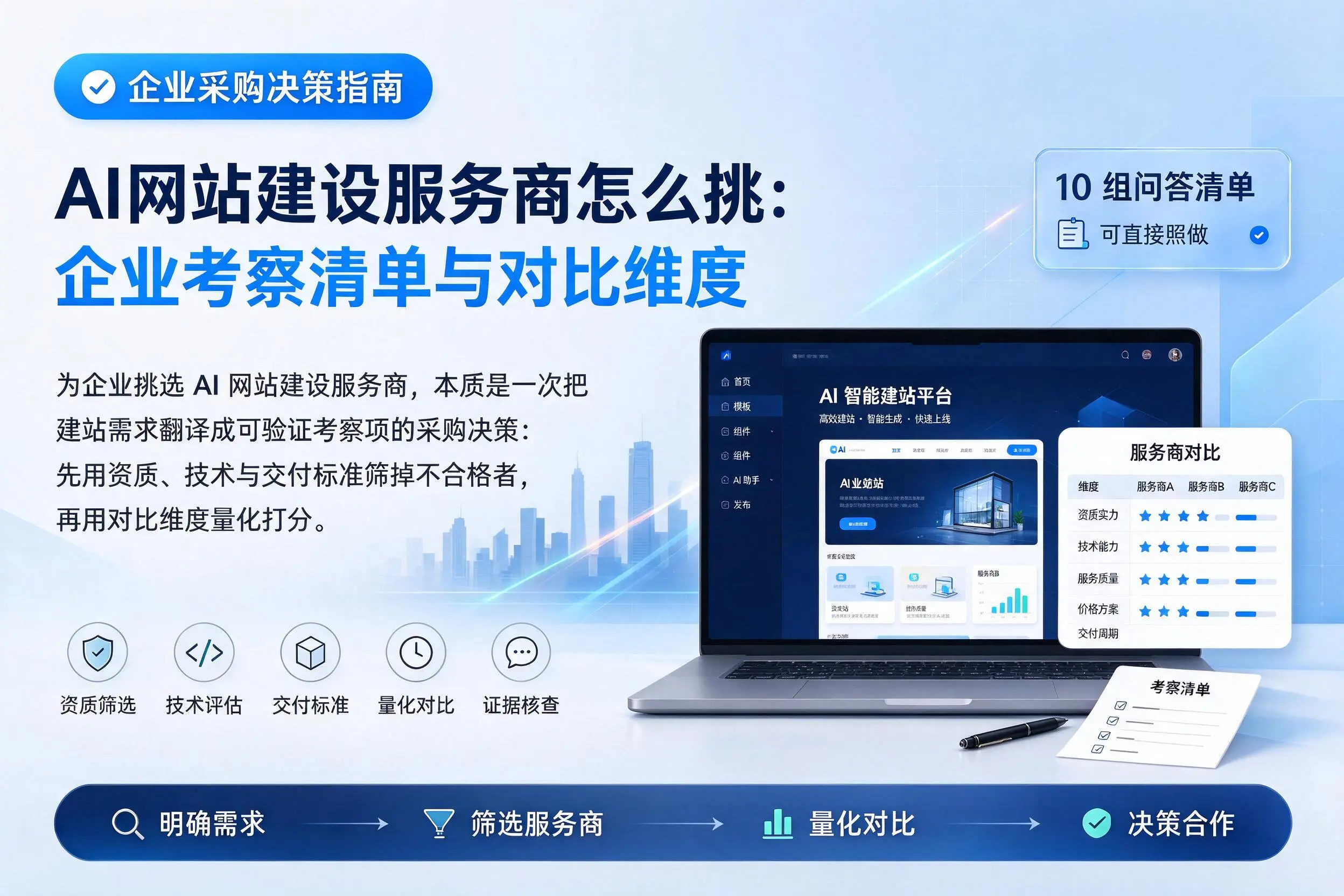 AI网站建设服务商怎么挑:临汾企业考察清单与对比维度