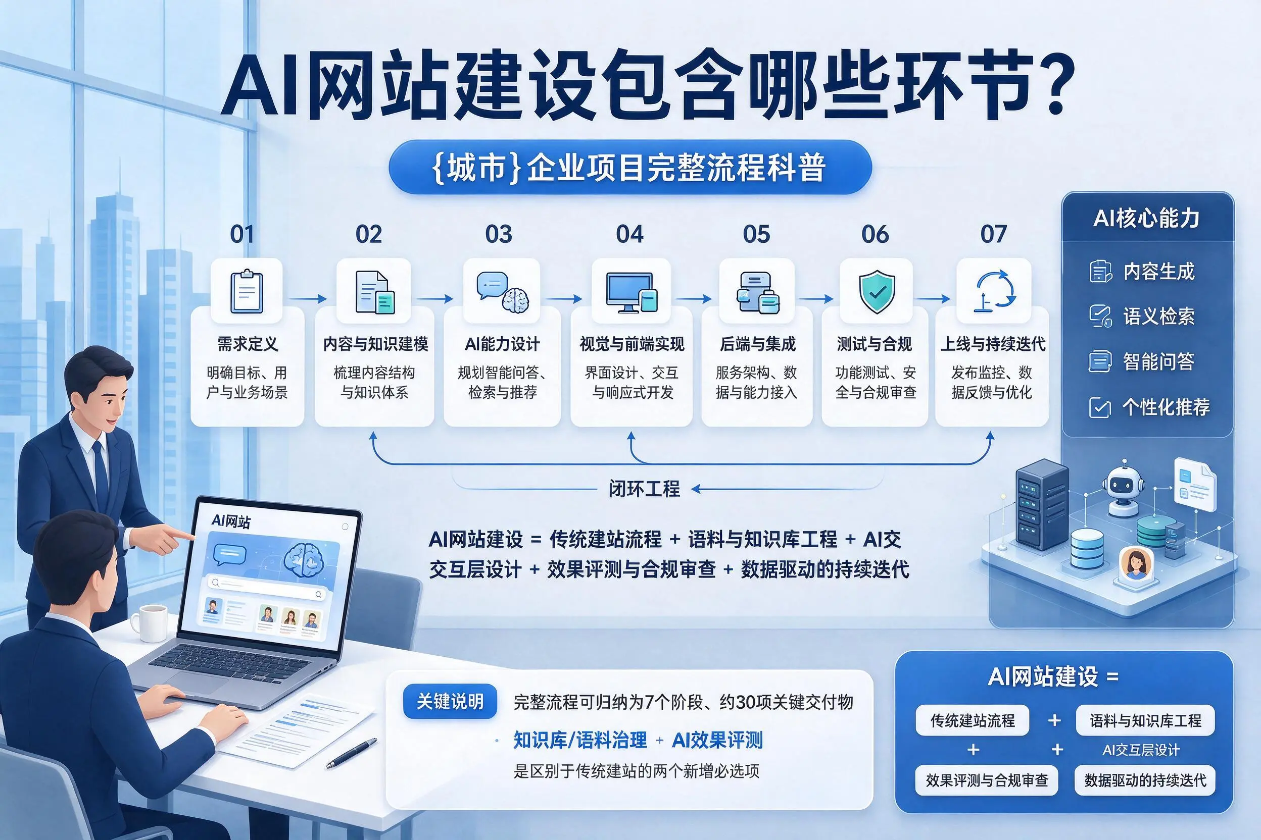 AI网站建设包含哪些环节？临汾企业项目完整流程科普