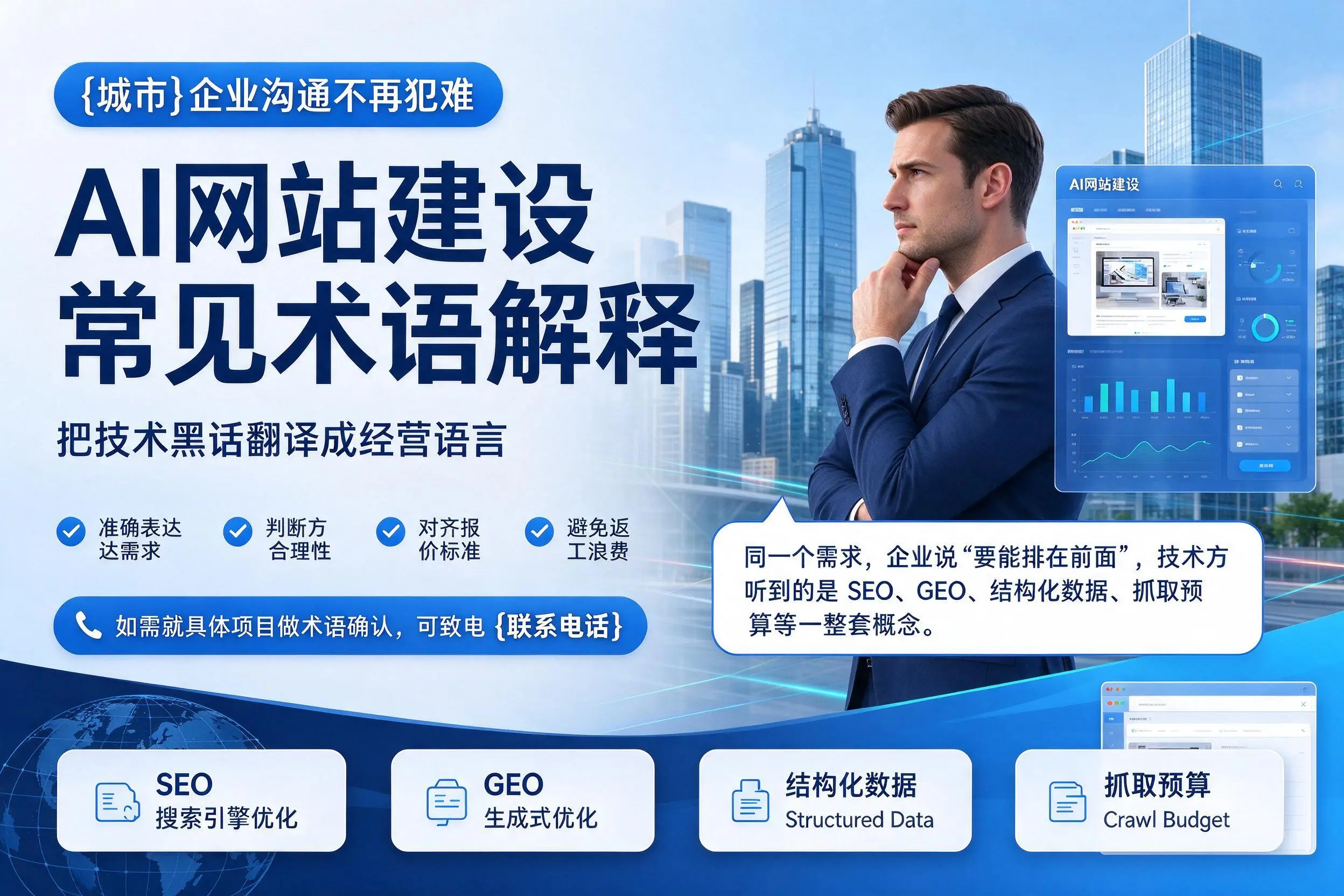 AI网站建设常见术语解释,临汾企业沟通不再犯难